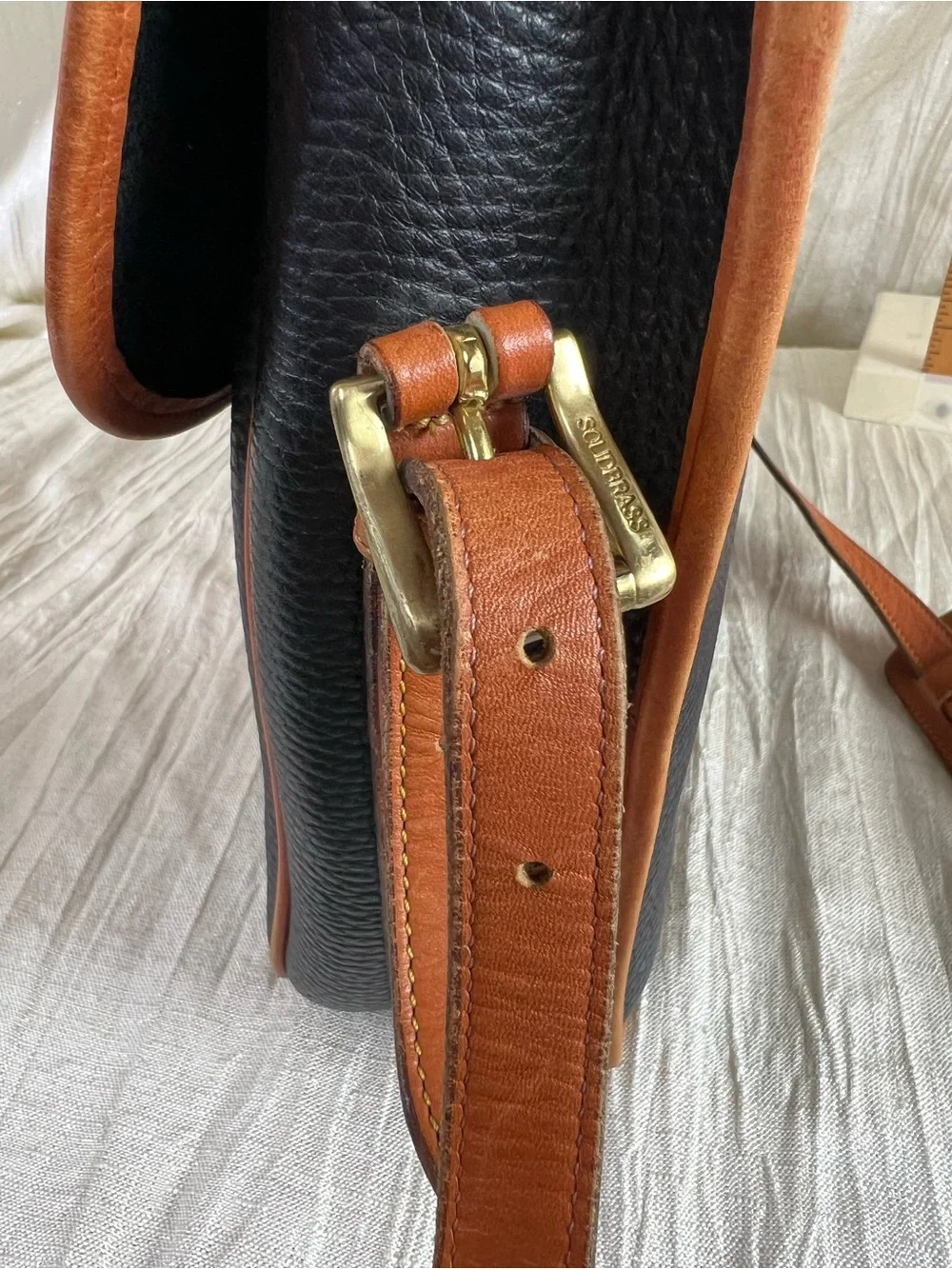 Vintage Dooney & Bourke AWL Black Leather Briefcase USA Made